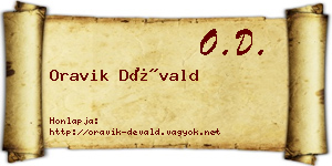 Oravik Dévald névjegykártya